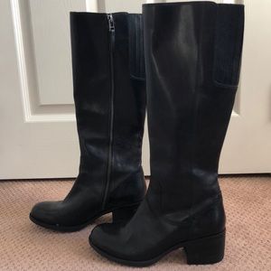 Black leather boots